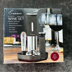 NIB Rabbit Electric Wine Opener Set, 8-piece